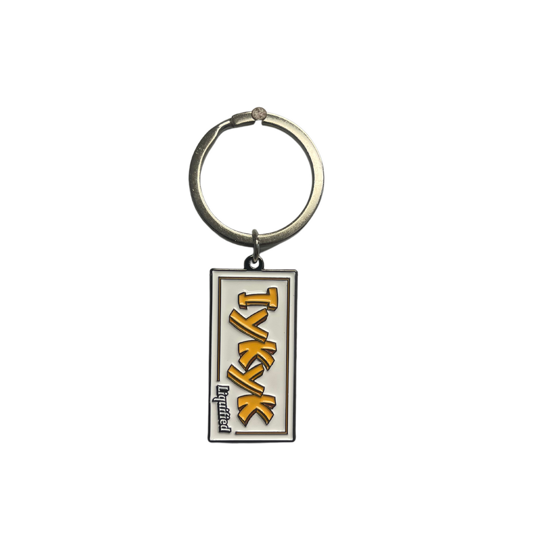 IYKYK Orange Metal Keychain