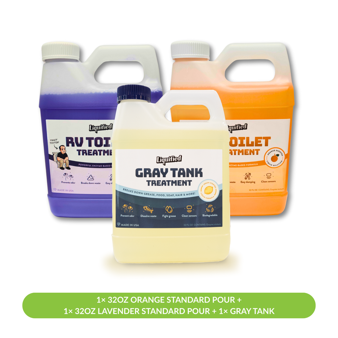 Mixed Treatment Pack – Orange 32oz + Lavender 32oz + Gray Tank Treatment