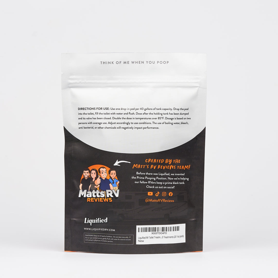 Liquified RV Toilet Treatment Pods – Orange Scent