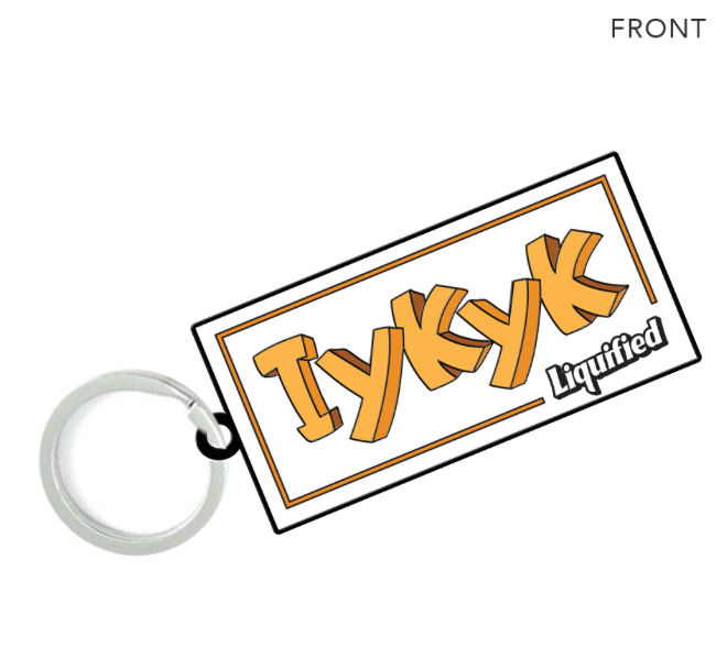 IYKYK Orange Metal Keychain