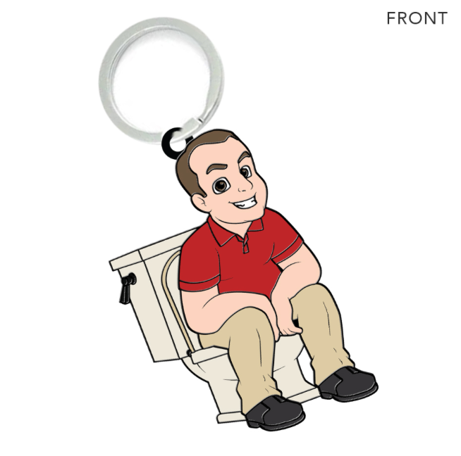 Prime Pooping Position Metal Keychain