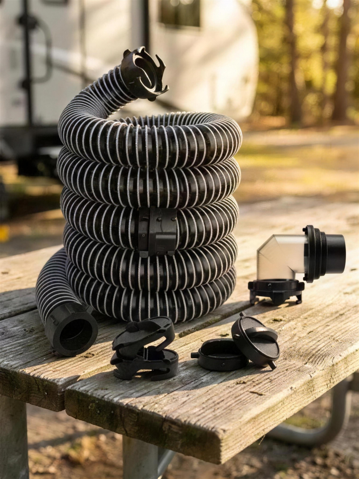 Gravity sewer hose built from heavy-duty, reinforced material