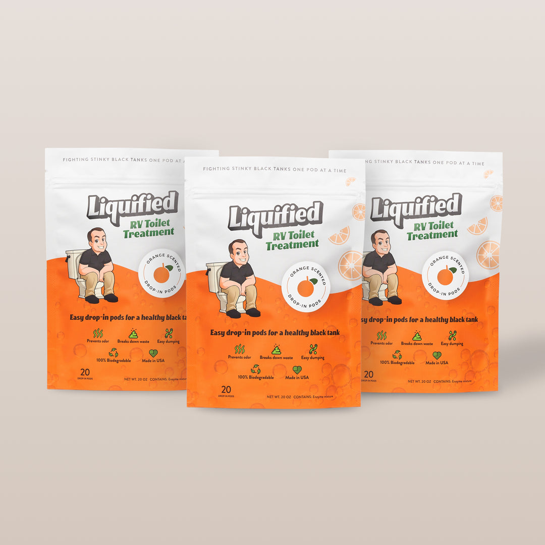 Liquified RV Toilet Treatment Pods – Orange Scent