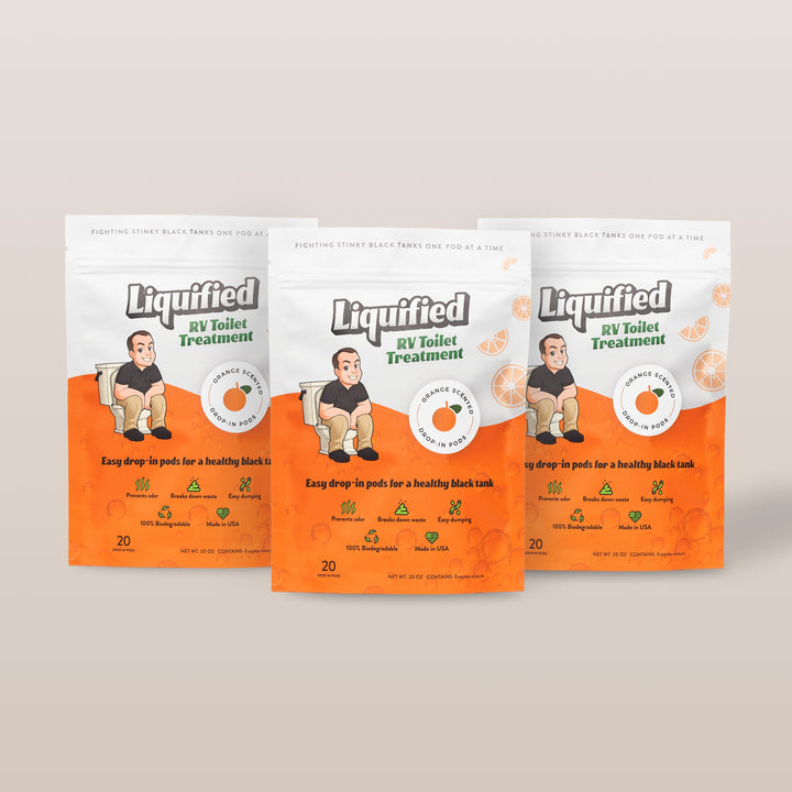 Liquified RV Toilet Treatment Pods – Orange Scent